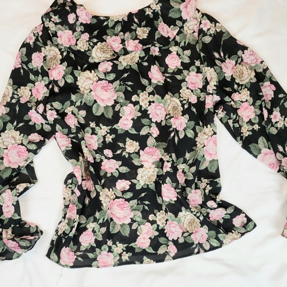 *Vintage*  Daniel Caron Foral Top - Picture 2 of 7